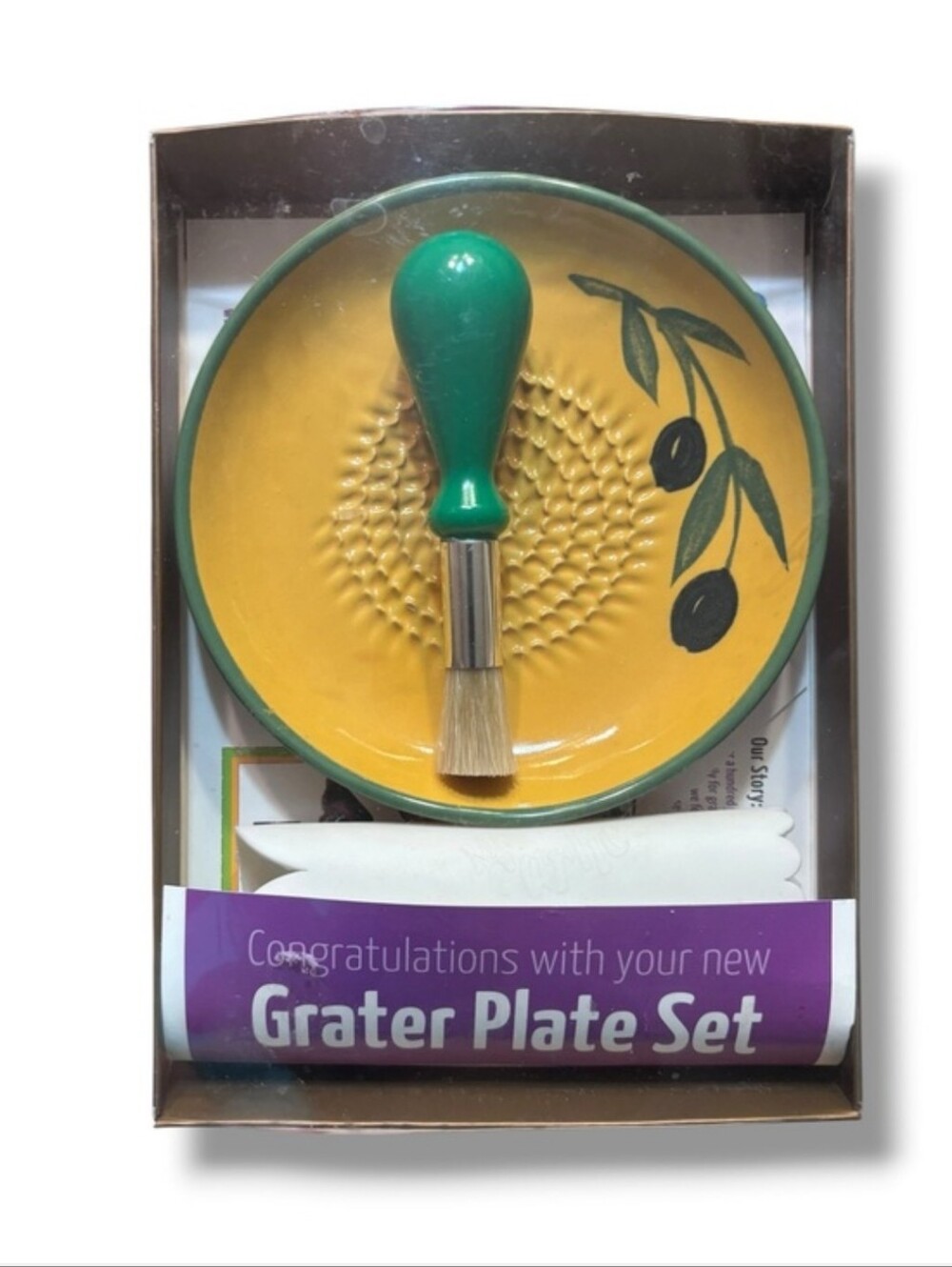 CLAYTON Yellow Grater Plate 3 Piece Set NEW